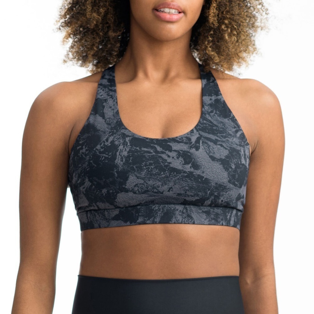 Lole Black and Grey‎ Pattern Bra Medium